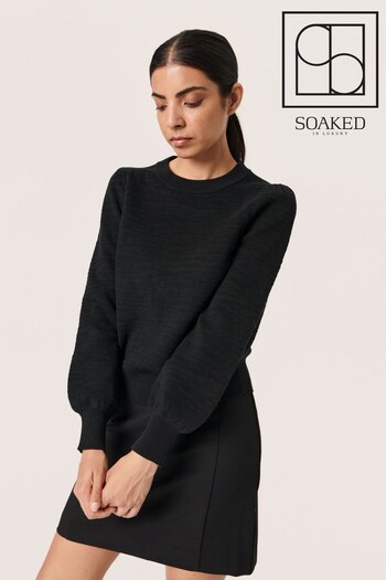 Soaked in Luxury Pipa Textured Pattern Black Pullover (N58794) | £90