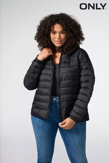 ONLY Curve Black Padded Hooded Coat (N58817) | £42