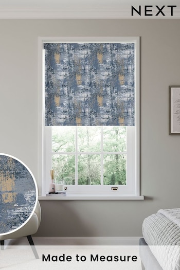 Blue Printed Texture Made to Measure Roller Blind (N58823) | £55