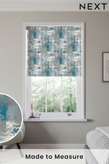 Teal Green Printed Texture Made to Measure Roller Blind (N58824) | £55