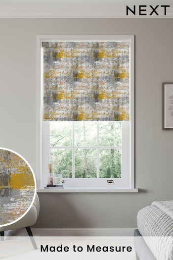 Yellow Printed Texture Made to Measure Roller Blind (N58825) | £55