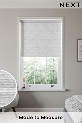 Grey Textured Plain Made to Measure Blackout Roller Blind (N58829) | £52