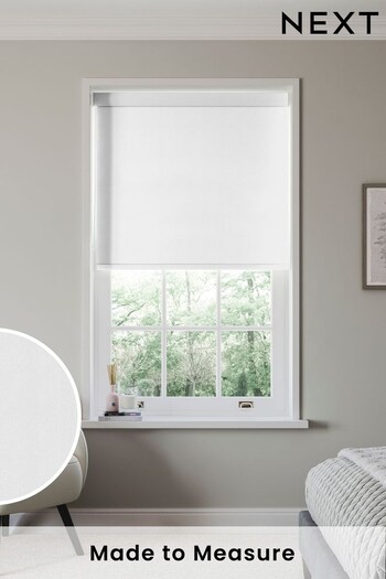 White Textured Plain Made to Measure Blackout Roller Blind (N58831) | £52