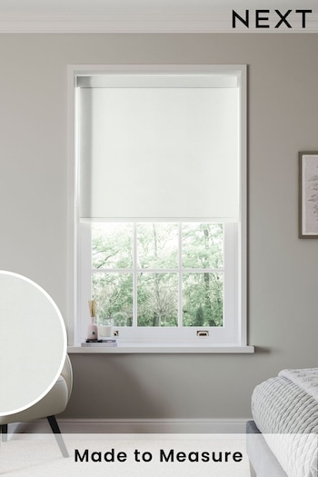 White Zizzy Made to Measure Roller Blackout Roller Blind (N58834) | £52