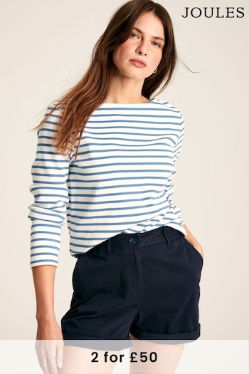 Joules New Harbour Rugby/Blue Stripe Boat Neck Breton Top (N58838) | £29.95