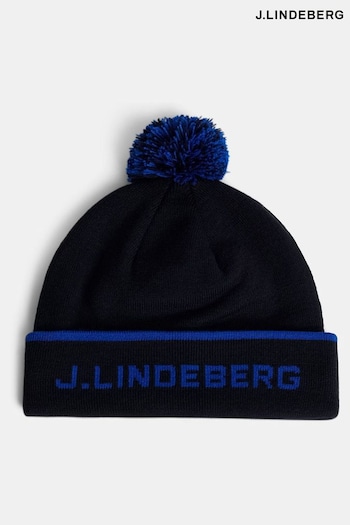 J.Lindeberg Blue Bobble Beanie Hat (N58902) | £40