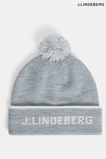 J.Lindeberg Grey Bobble Beanie Hat (N58906) | £40