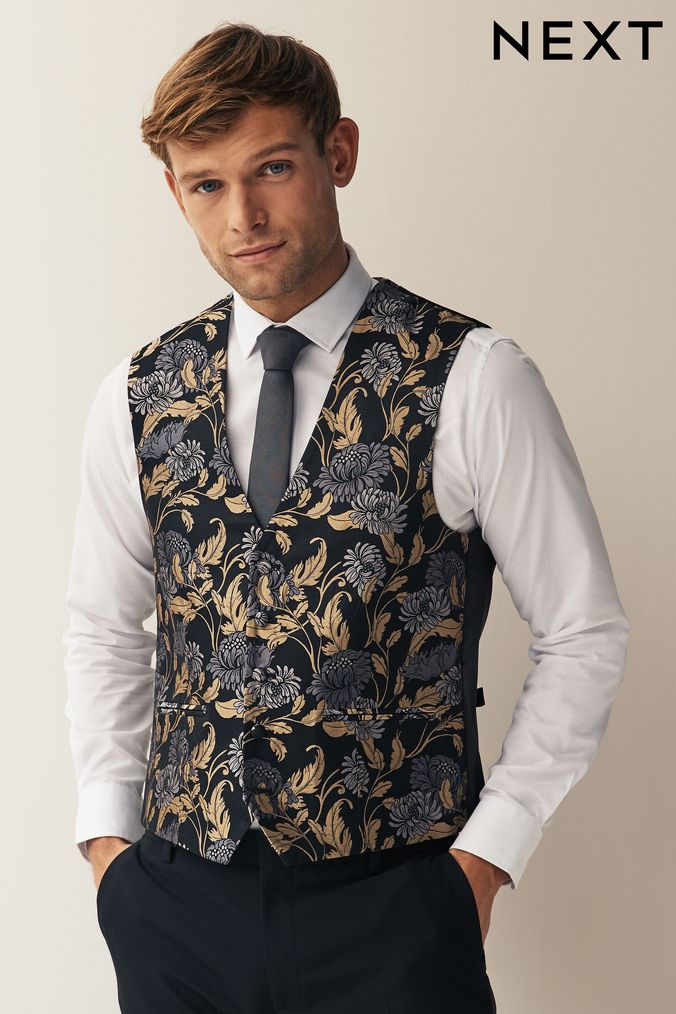 Mens printed waistcoat top