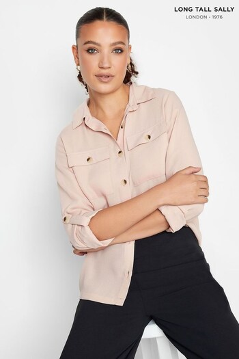 Long Tall Sally Pink Long Sleeve Utility Shirt (N58938) | £29