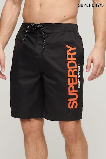 Superdry Black Sportswear MIINTO-e8e89949dabd3e1227b0 Recycled Board Shorts (N58953) | £40