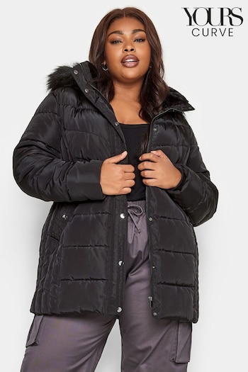 Yours Curve Black Puffa Short Jacket (N58963) | £60