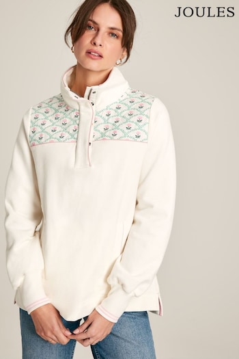 Joules Burnham Cream Quarter Zip Funnel Neck Sweatshirt (N59009) | £69.95