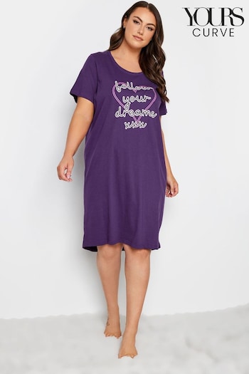 Yours Curve Purple Follow Your Dreams Nightdress (N59046) | £16