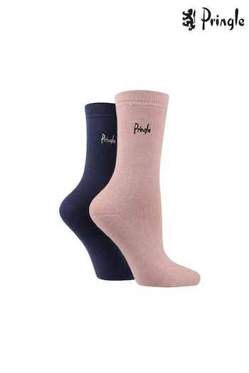 Pringle Pink/Black Fully Cushioned Leisure Socks (N59084) | £14