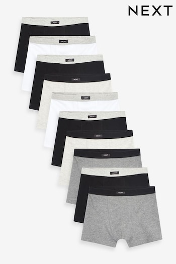 Grey Soft Waistband Trunks 10 Pack (2-16yrs) (N59123) | £27 - £32