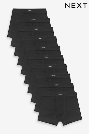 Black Soft Waistband Trunks 10 Pack (2-16yrs) (N59124) | £27 - £32