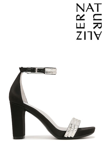 Naturalizer Joy Sparkle Ankle Strap Heeled Black Sandals (N59133) | £140