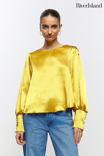 River Island Yellow Button Cuff Top (N59181) | £30