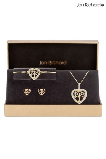 Jon Richard Rose Gold Plated Tree Of Love Heart Trio Set - Gift Boxed (N59248) | £30