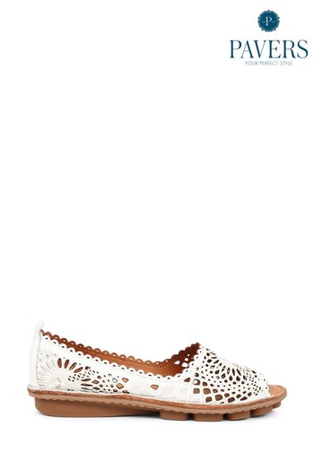 Pavers Leather Peep Toe Shoes (N59262) | £39