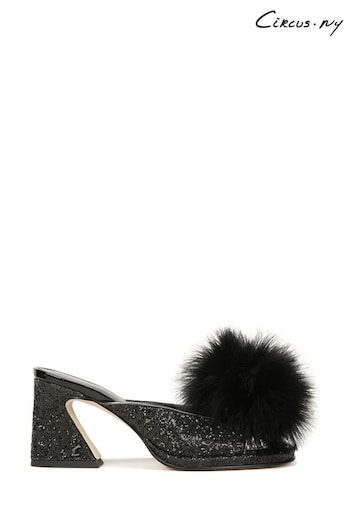 Circus NY Hadie Fluff Mules Black Shoes (N59265) | £100