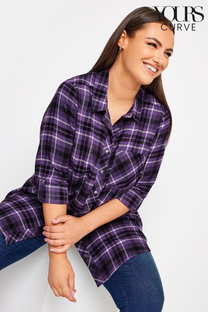 Oversized checked shirt sales womens
