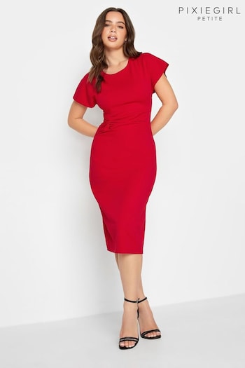 PixieGirl Petite Red Twist Knot Front Dress (N59312) | £34