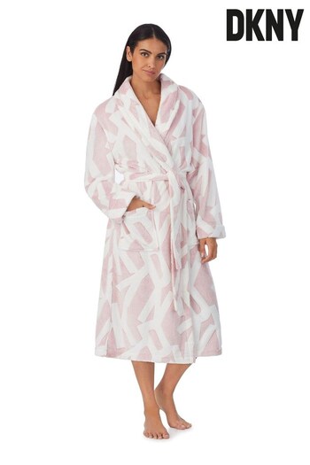 DKNY Pink Signature Supersoft Robe Dressing Gown (N59355) | £99