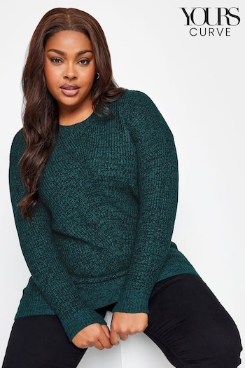 Yours Curve Green Essential Jumper (N59369) | £20
