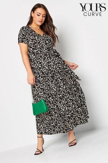 Yours Curve Black Wrap Dress (N59383) | £33