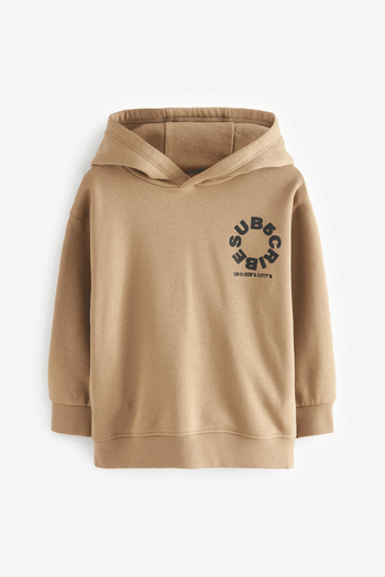 Stone Natural Subscribe Graphic Hoodie (3-16yrs) (N59472) | £18 - £23