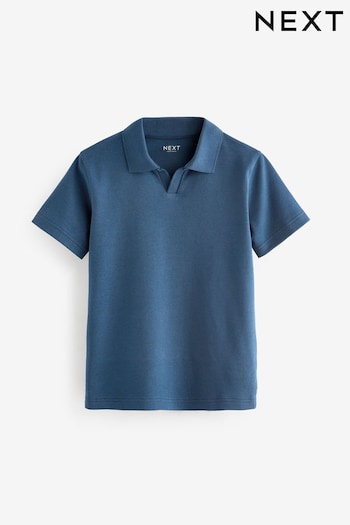Navy Revere Collar Short Sleeve button-up Polo Shirt (3-16yrs) (N59608) | £8 - £13