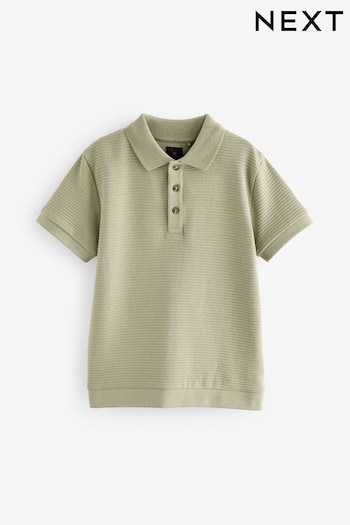 Green Textured Dresses Polo Shirt (3-16yrs) (N59609) | £10 - £15