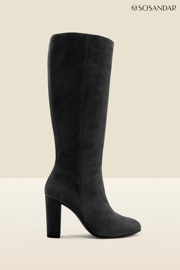 Sosandar Black Suede Knee High Boots (N59682) | £155
