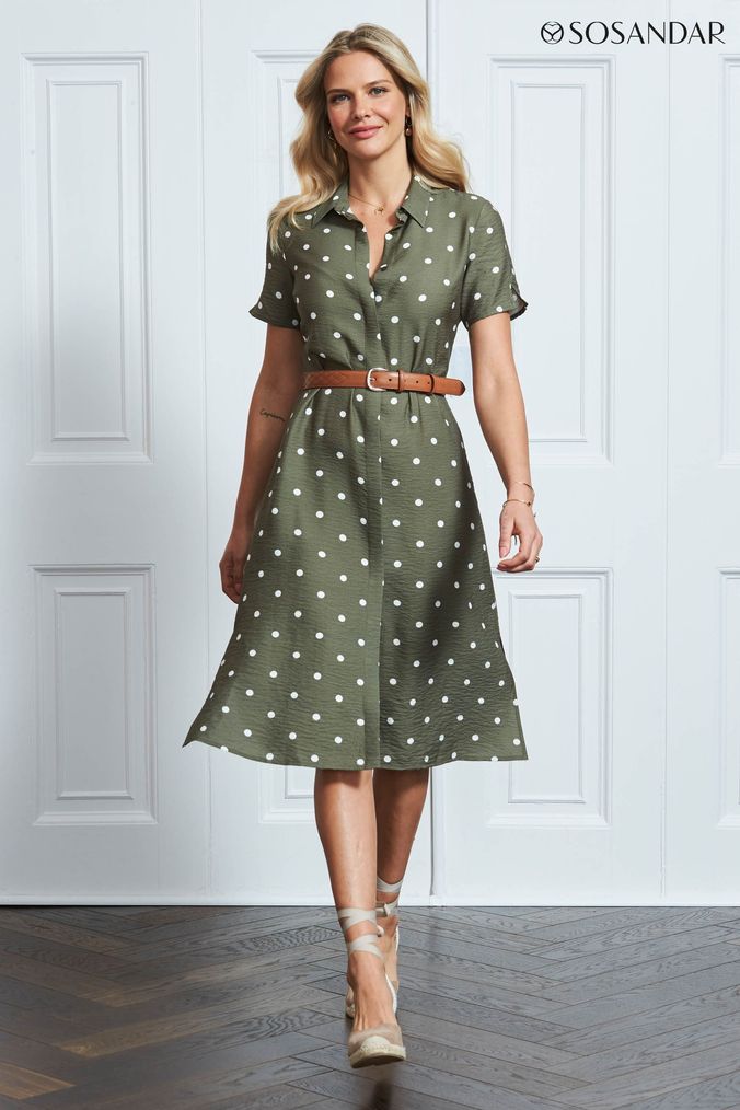 Green dress store white spots