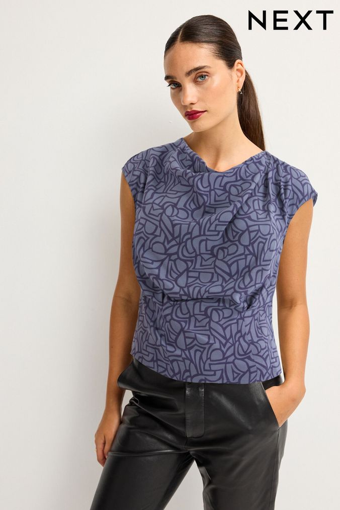 Short sleeve cowl neck sweater best sale