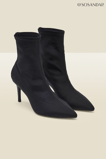 Sosandar Black Ava Stretch Sock Boots (N60047) | £94