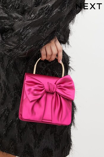 Pink Satin Bow Handheld Bag tagging (N60469) | £30