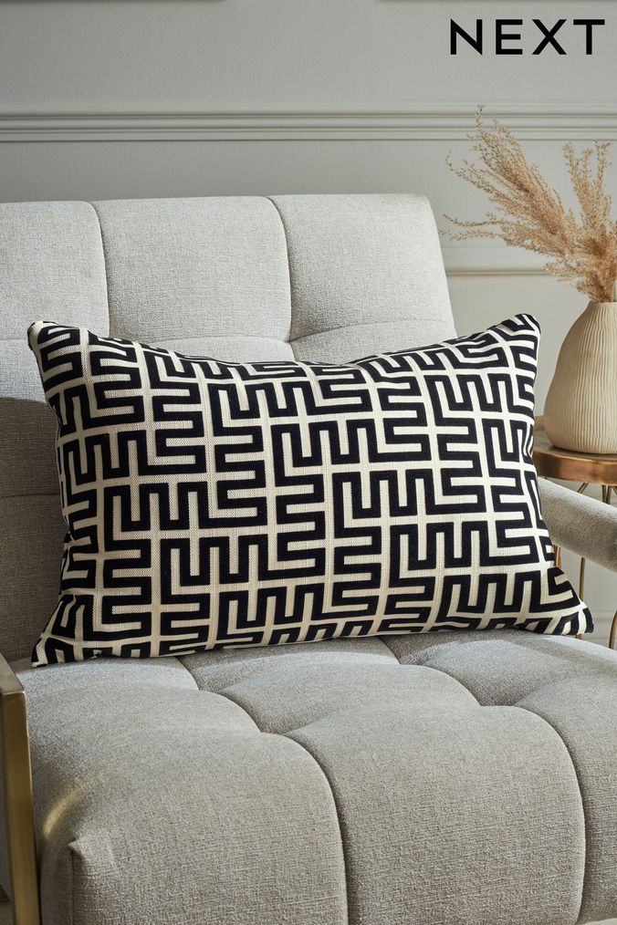 Grey and outlet white geometric cushions