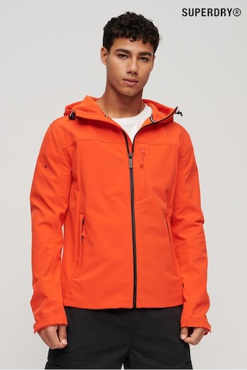 Superdry Orange Fleece Lined Softshell Hooded Jacket (N60628) | £85