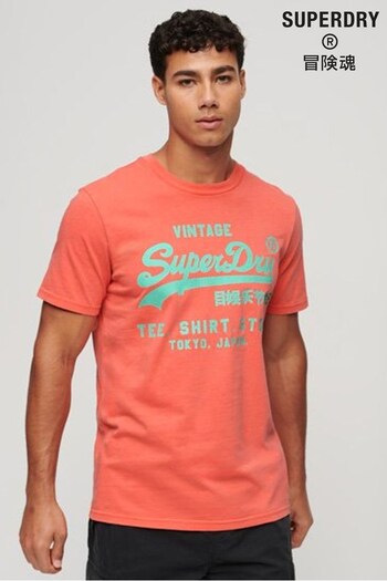 Superdry Pink Neon Vintage Logo T-Shirt (N60653) | £30