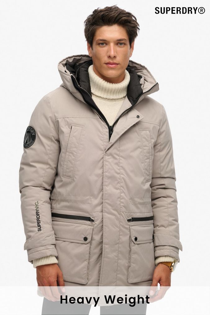 Grey parka coat sales