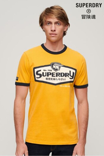 Superdry Gold Core Logo American Classic Ringer T-Shirt (N60711) | £30