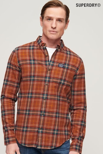 Superdry Orange Organic Cotton Lumberjack Check Shirt (N60714) | £50