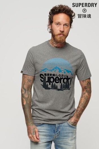 Superdry Grey Core Logo Great Outdoors T-Shirt (N60734) | £30