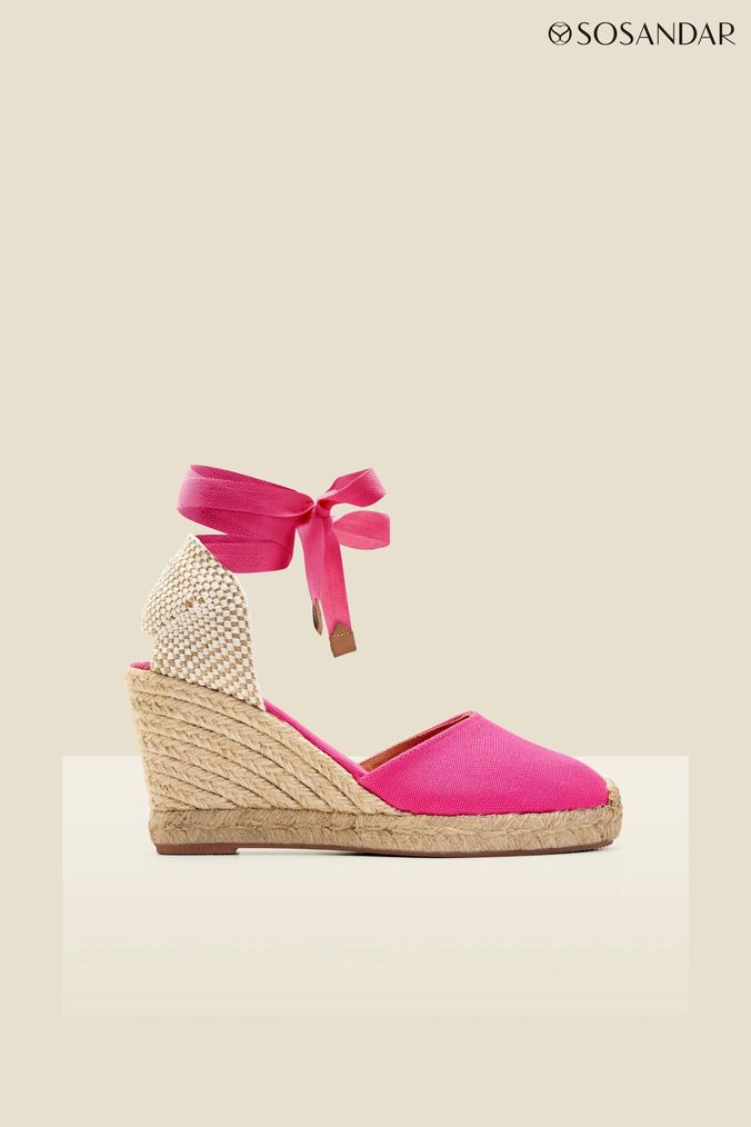 Pink espadrilles wedges clearance uk