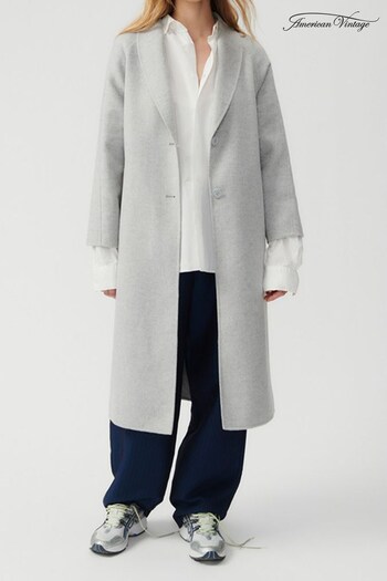 American Vintage Grey Dadoulove Longline Wool Coat (N60949) | £375