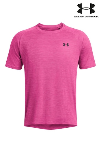Under Lockdown Armour Pink Tech Textured T-Shirt (N61044) | £30