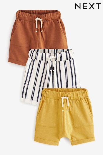 Ochre Yellow Stripe All Over Print Lightweight Jersey Shorts 3 Pack (3mths-7yrs) (N61139) | £12 - £16
