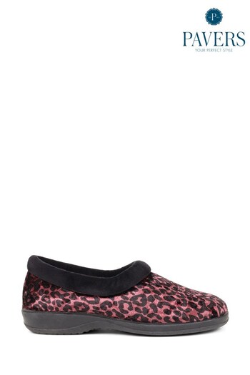 Pavers Red Leopard Print Casual Slippers (N61320) | £25